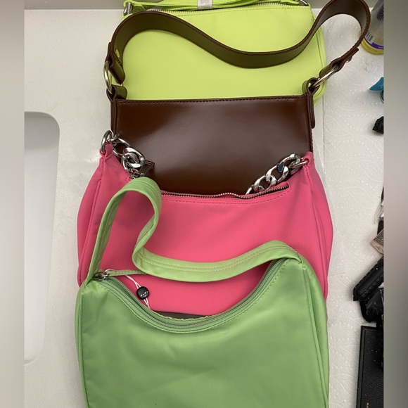 ASOS Leather 90s shoulder Bag Handbag Purse Rectangle Chocolate Brown Gold NWT - Picture 13 of 16